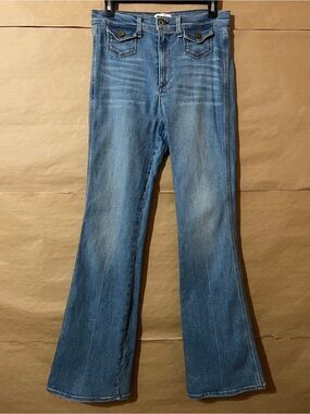 ASKK NY | 70s Boot Limey Jeans Button Patch Pocket Flare Bootcut Denim Size 29